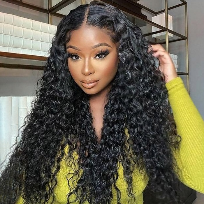 Ready To Wear Water Wave Glueless Wig Pre Cut 5x5 Lace Closure Wigs with Natural Hairline Beginner Friendly