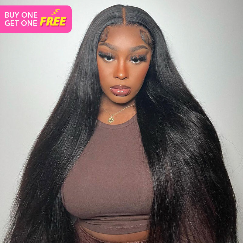 [Bogo Free] Pre Plucked 13x4 Transparent Lace Front Straight Wear To Go Wig Glueless Human Hair Wigs