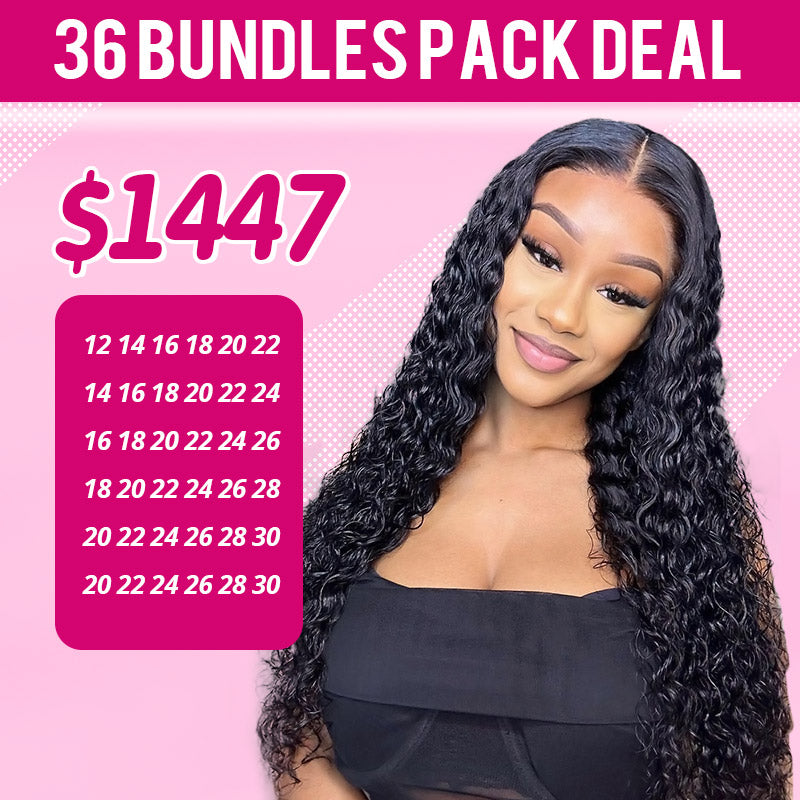 36 Pack Straight Body Wave Deep Wave Hair Bundles Mixed Pack Deal $1447