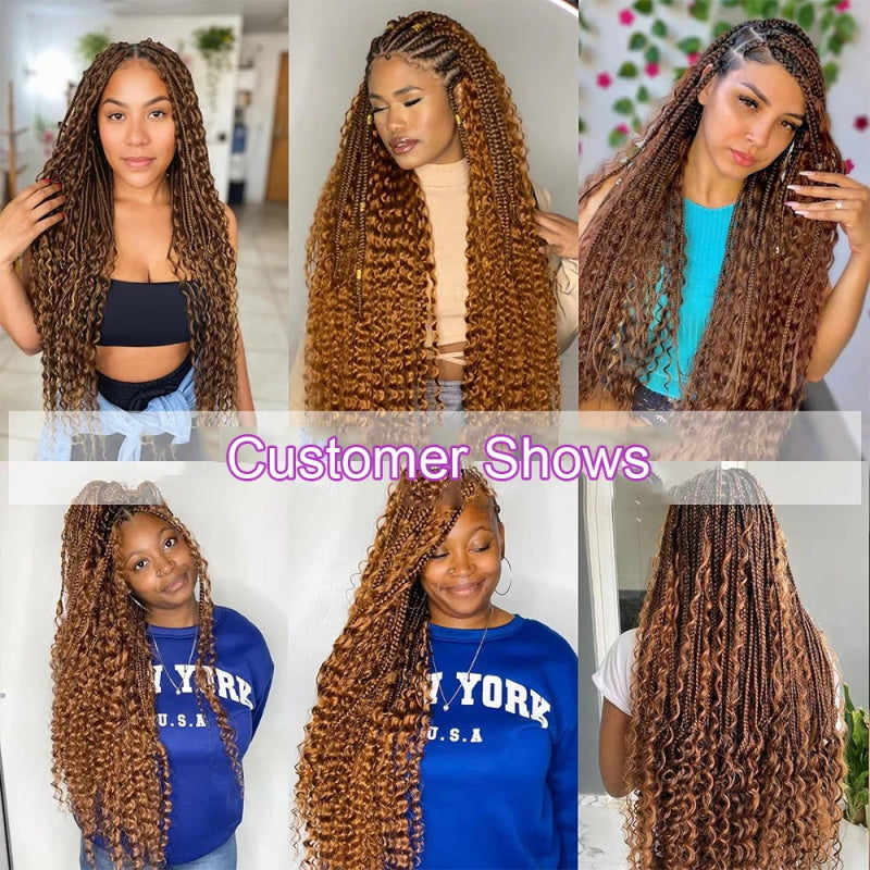 #30 Light Brown Deep Wave Bulk Hair Extensions for Braiding 100% Human Hair 100g