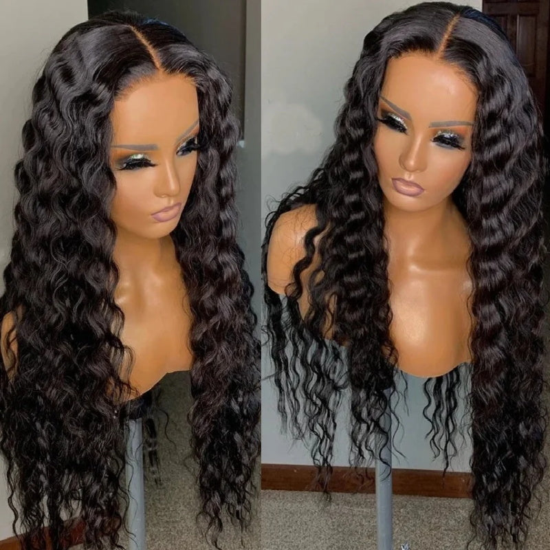 5x5 Loose Deep Wave Ready To Wear Lace Closure 100% Human Hair Wig 180% Density
