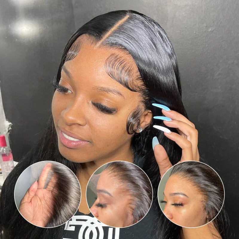 5x5 Ready To Wear Straight Wig Pre Plucked Lace Closure Human Hair Wig 180% Density