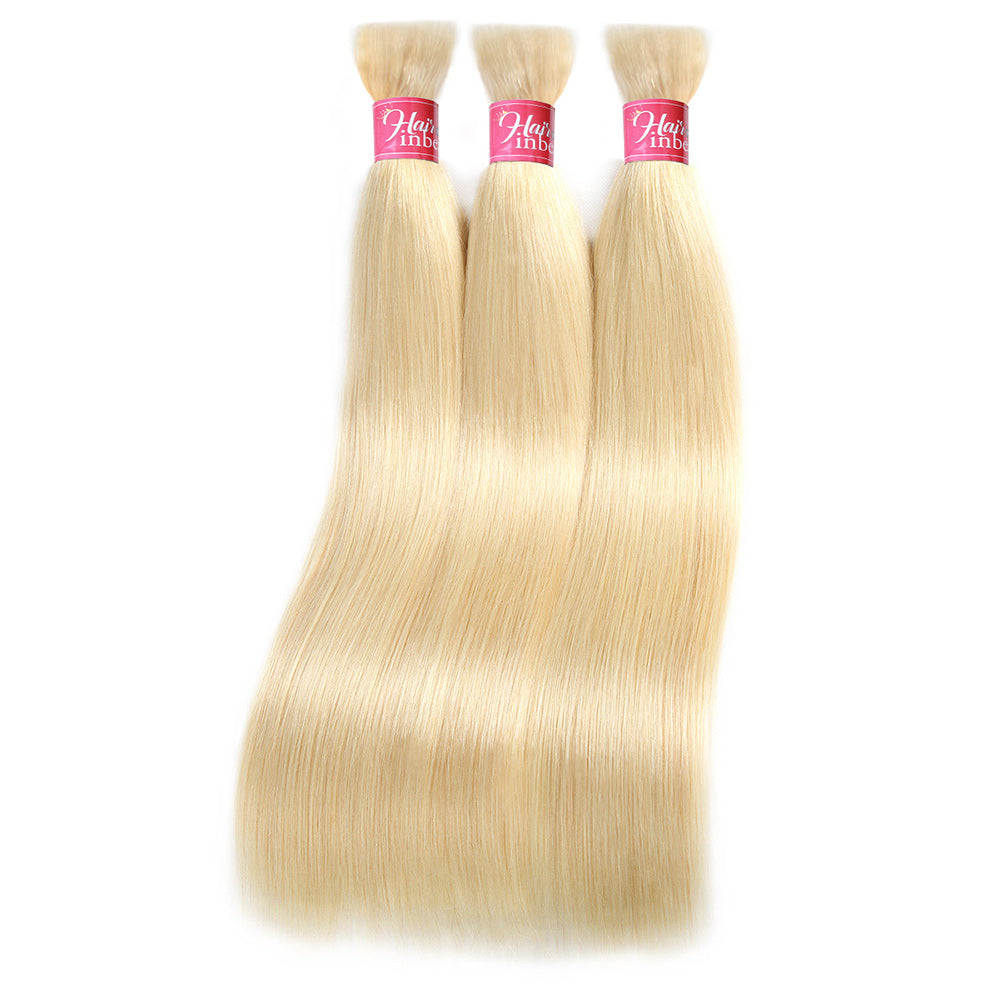 613 Blonde Straight Human Hair Bulk Braiding No Weft Extensions