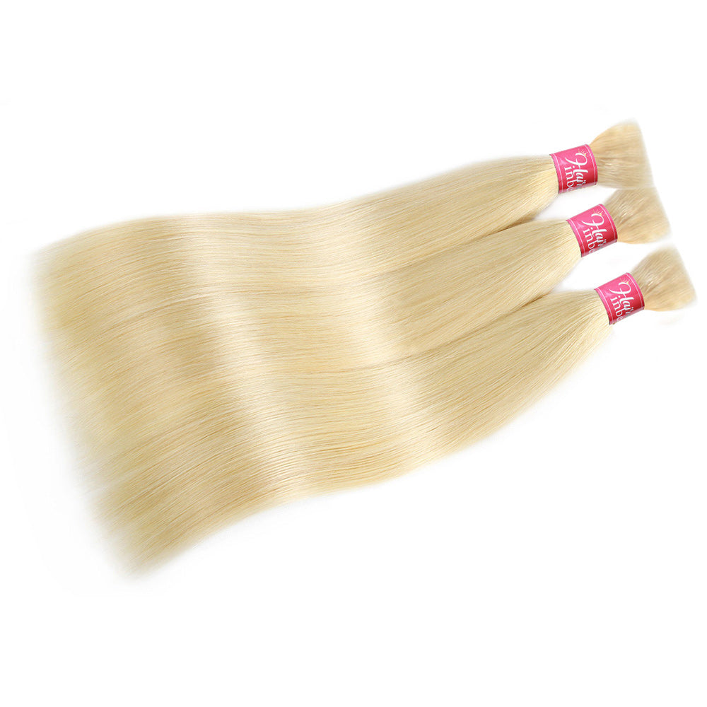613 Blonde Straight Human Hair Bulk Braiding No Weft Extensions