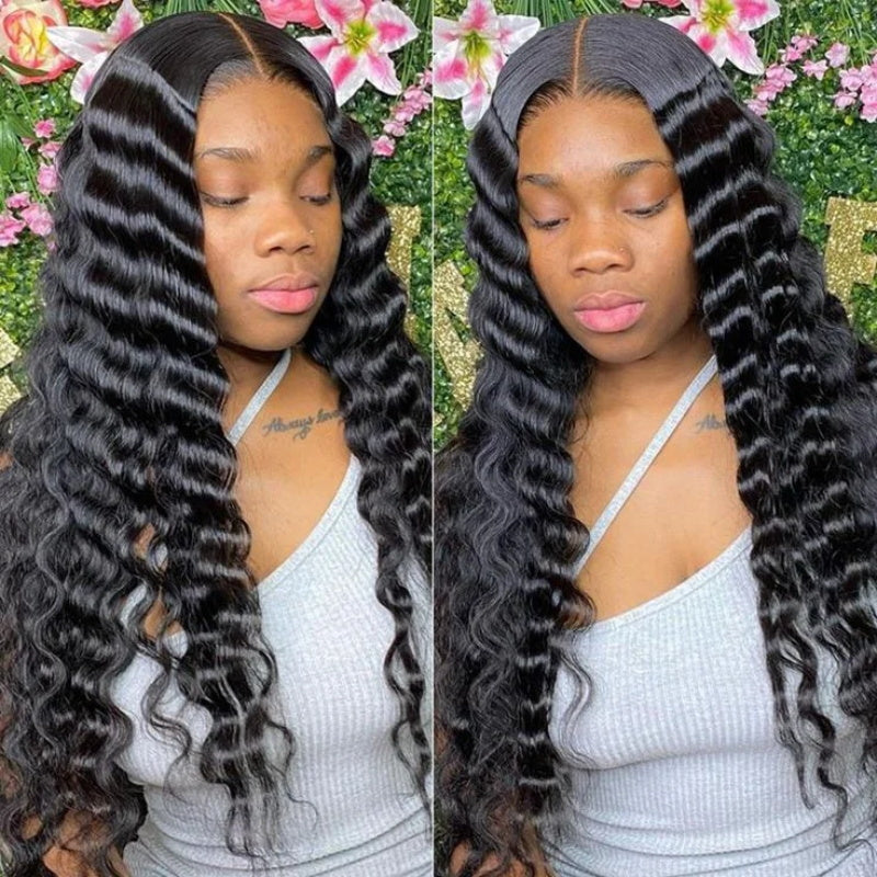 🔥[USA Shipping Sale!] 24“ Only $95.66 /  Pre Cut & Pre Plucked & Bleached Knots Ready To Wear 13*4 Lace Front Human Hair Wig Deal