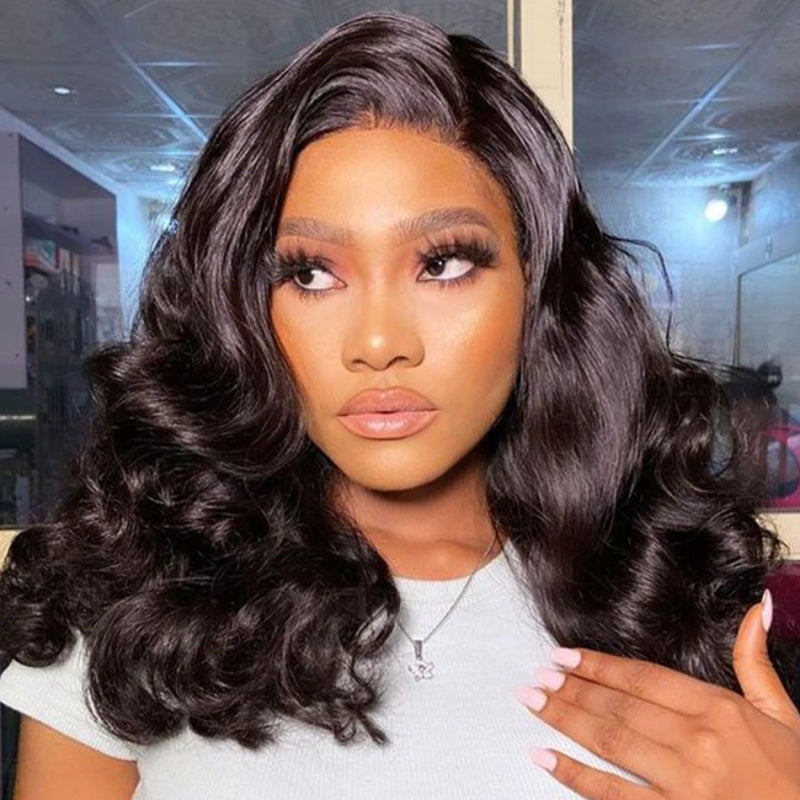 Body Wave Wear Go Glueless Lace Closure Wig Pre-plucked 5x5 HD Lace Wigs With Bleached Knots Pre-cut Short Bob Wigs