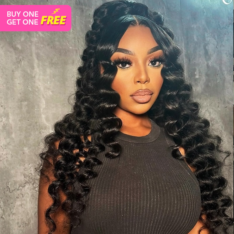Bogo Free Deal] 5x5 Transparent Lace Closure Wig Loose Deep Wave