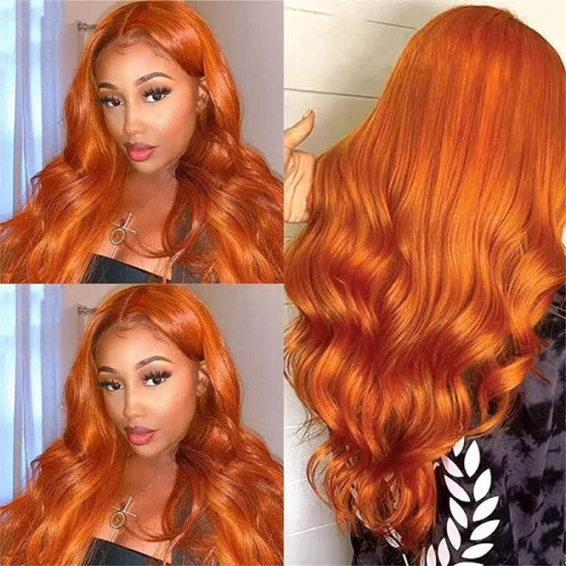 [Bogo Free Deal] Trendy Colored Pink/Blue/Ginger/Yellow/Gray/Green 180% Density 13x4 Lace Front Wig Body Wave Glueless Wigs With Pre plucked