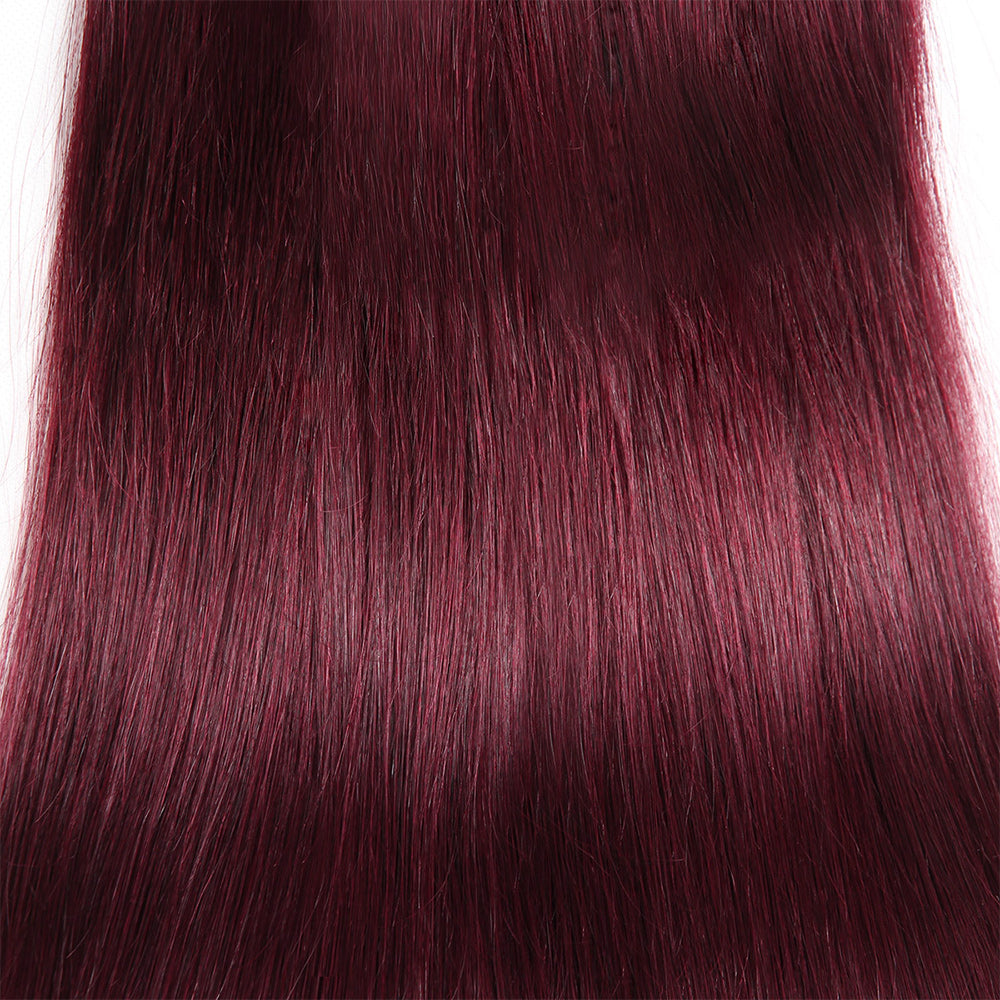 Burgundy 99J Straight Bulk 100% Human Hair For Braiding No Weft