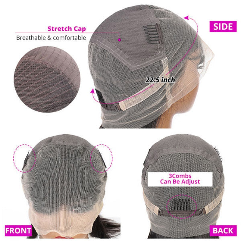 HD Full Lace Wig Kinky Curly Transparent Front Wigs Deep Curly Human Hair Wigs