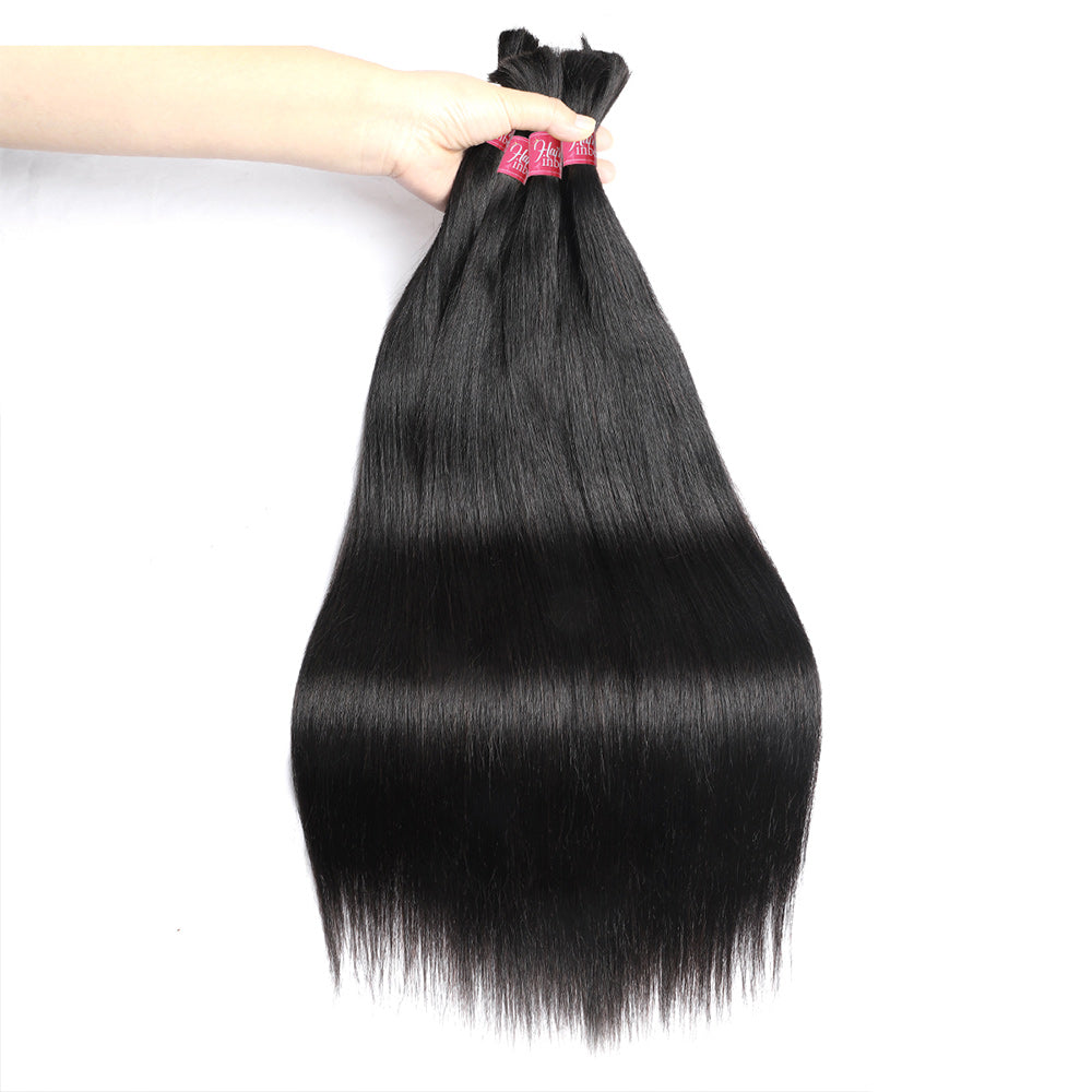 Hairinbeauty Straight Bulk Hair Extensions for Boho Knotless Braiding No Weft