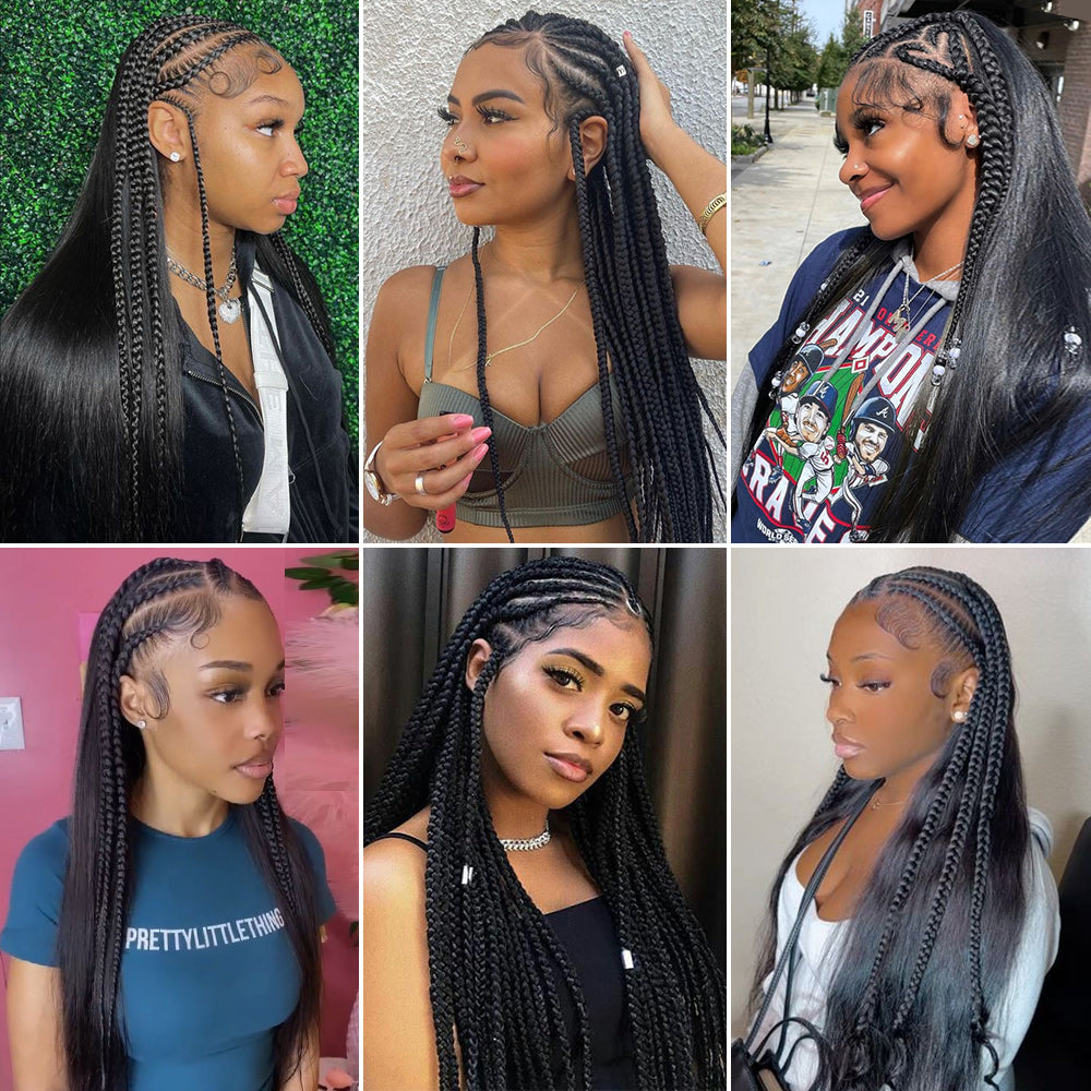 Hairinbeauty Straight Bulk Hair Extensions for Boho Knotless Braiding No Weft