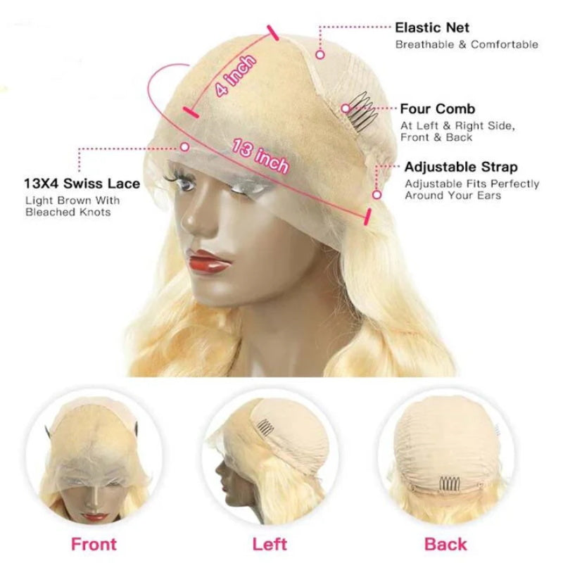 Long 40 Inch 613 Blonde Hair Wig Loose Deep Wave 13x4 Lace Front Glueless Long Wigs