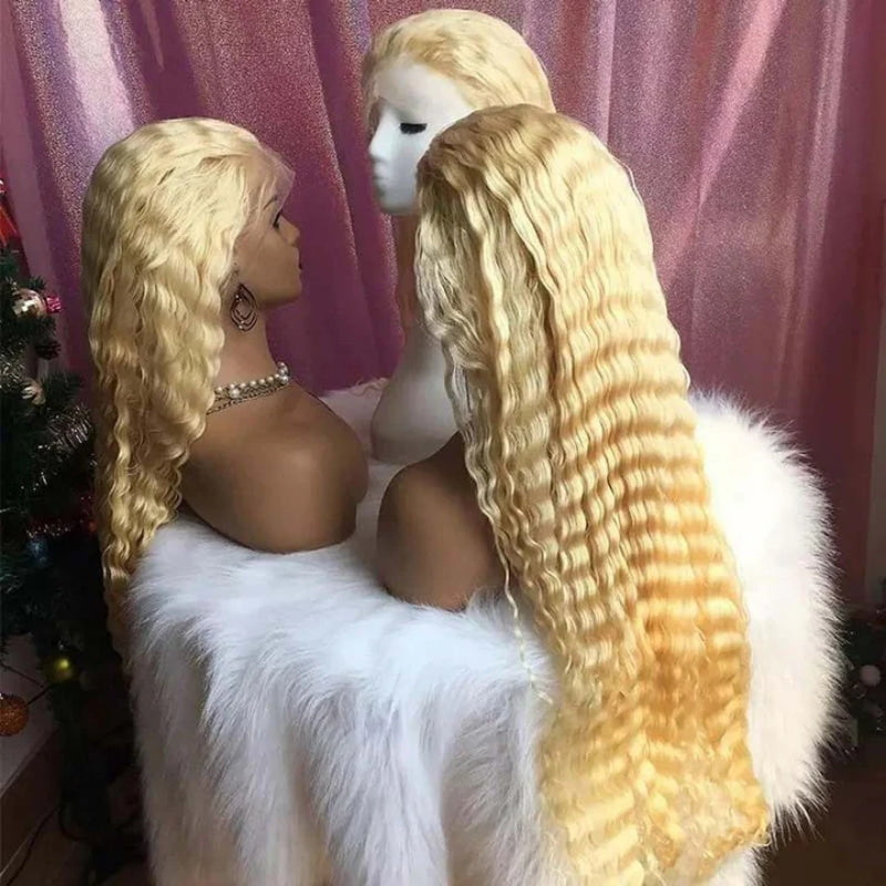 Long 40 Inch 613 Blonde Hair Wig Loose Deep Wave 13x4 Lace Front Glueless Long Wigs