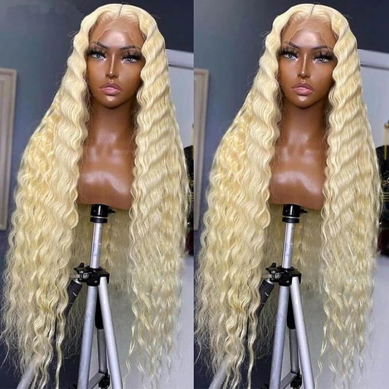 Long 40 Inch 613 Blonde Hair Wig Loose Deep Wave 13x4 Lace Front Glueless Long Wigs