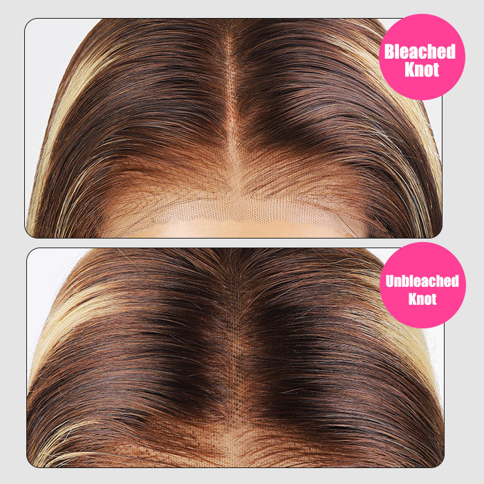 Glueless Straight Bob Wig Pre-plucked 13x4 Straight Lace Front Wig Highlight Ready To Wear Human Hair Wig