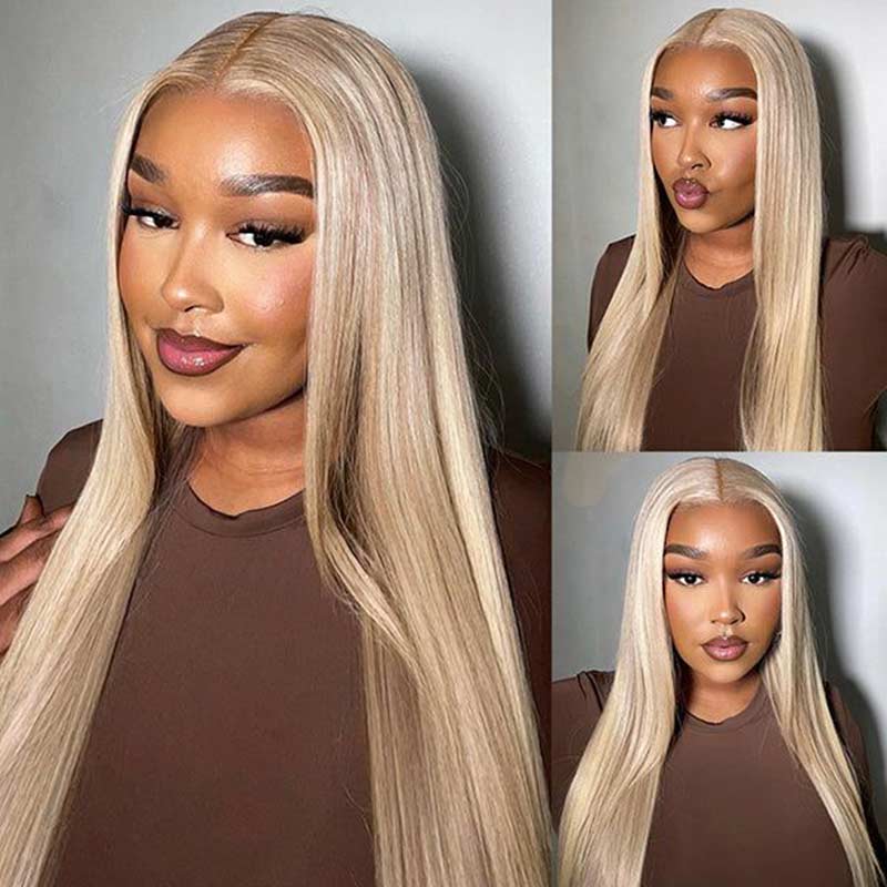 New Arrival Barbie Blonde Wig With Brown Highlights #P10/613 13x4 Lace Front Wigs Straight & Body Wave Glueless Wig
