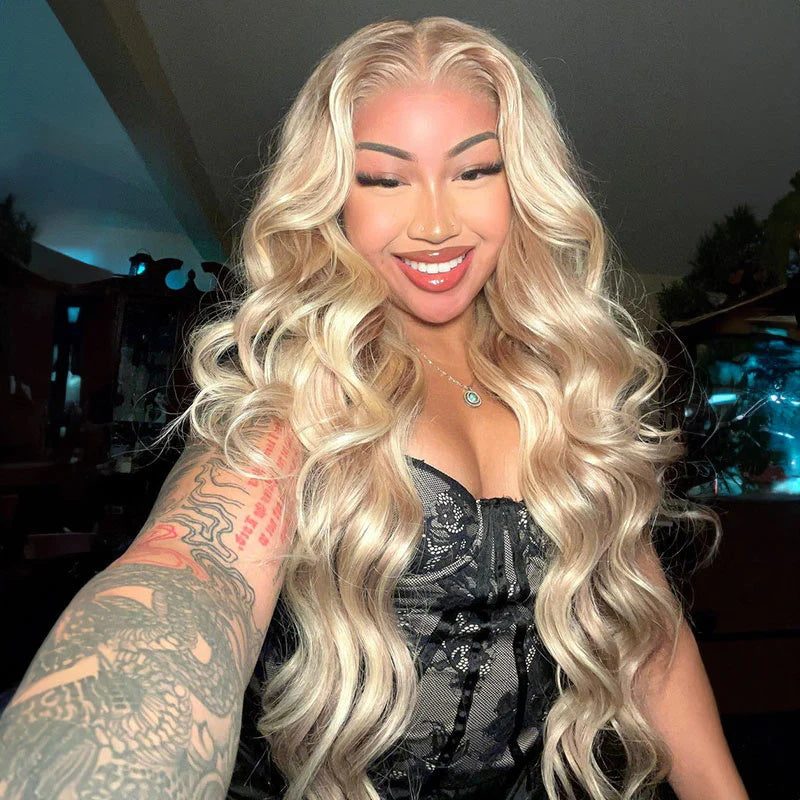 New Arrival Barbie Blonde Wig With Brown Highlights #P10/613 13x4 Lace Front Wigs Straight & Body Wave Glueless Wig