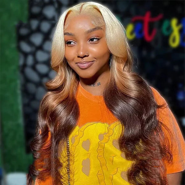 Glueless Body Wave Blonde Wig 13x4 HD Lace Front Wig Ombre Blonde Human Hair Wigs