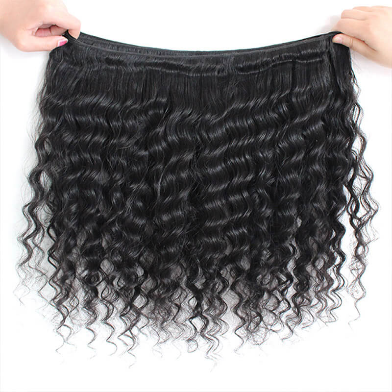 Overnight Shipping 100% Human Hair Deep Wave 3 Bundles Hair Double Weft