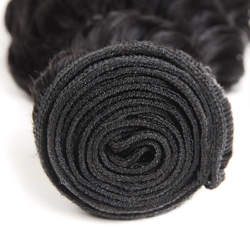Overnight Shipping 100% Human Hair Deep Wave 3 Bundles Hair Double Weft