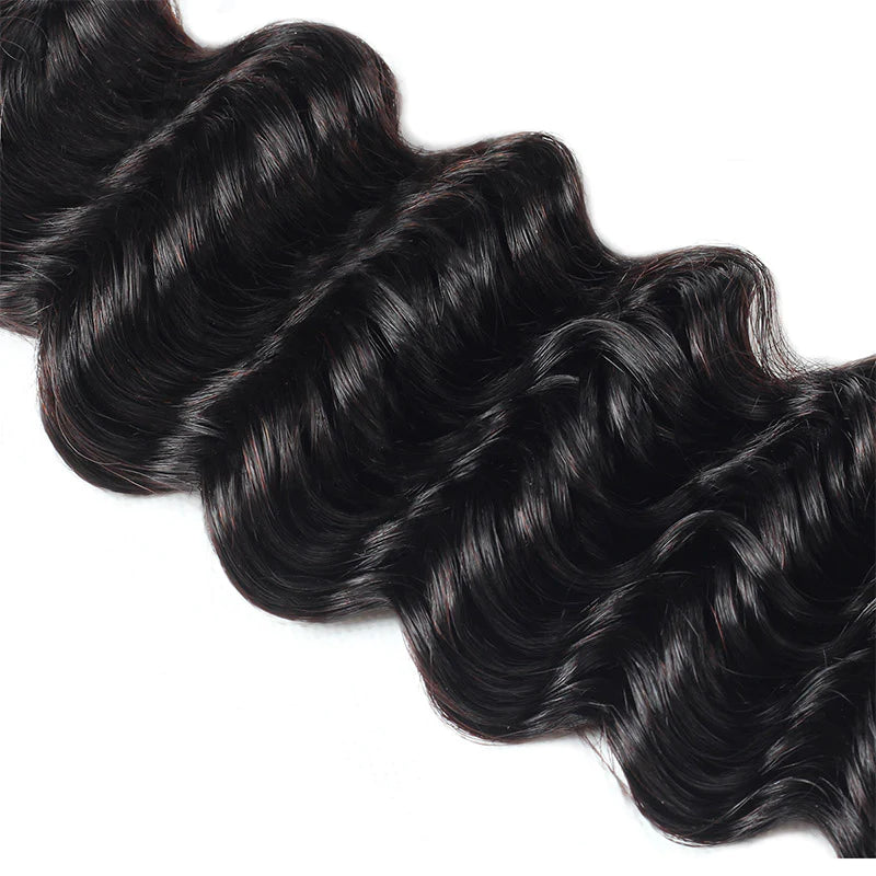 Overnight Shipping 100% Human Hair Deep Wave 3 Bundles Hair Double Weft