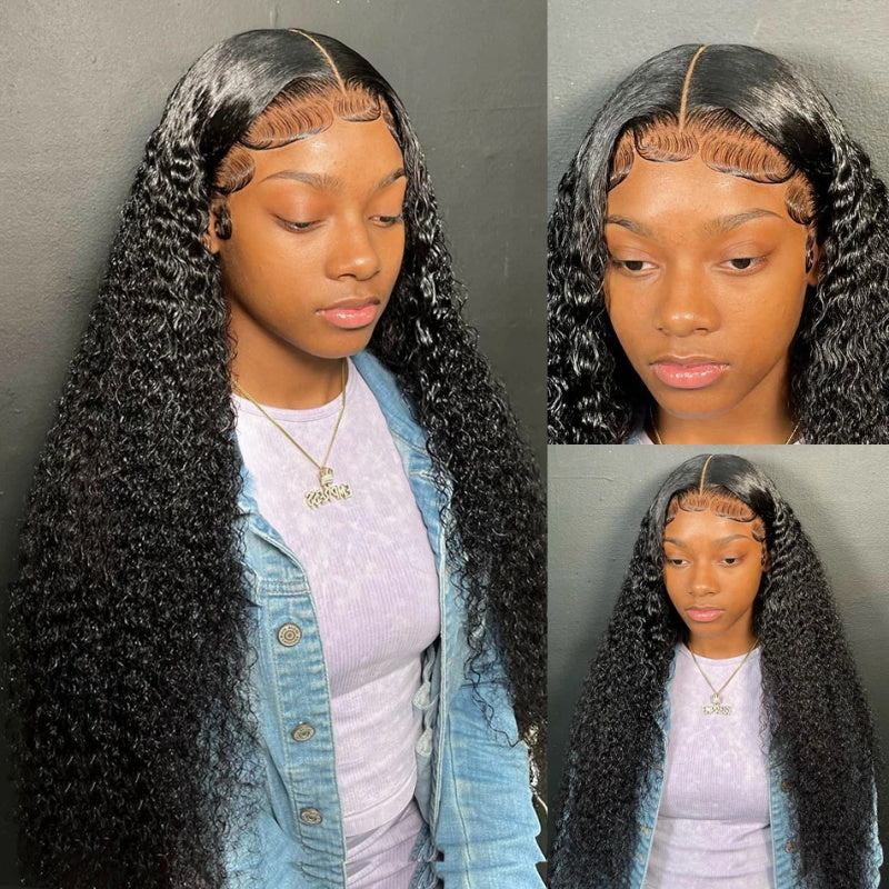 Overnight Shipping 100% Human Hair Deep Wave 3 Bundles Hair Double Weft
