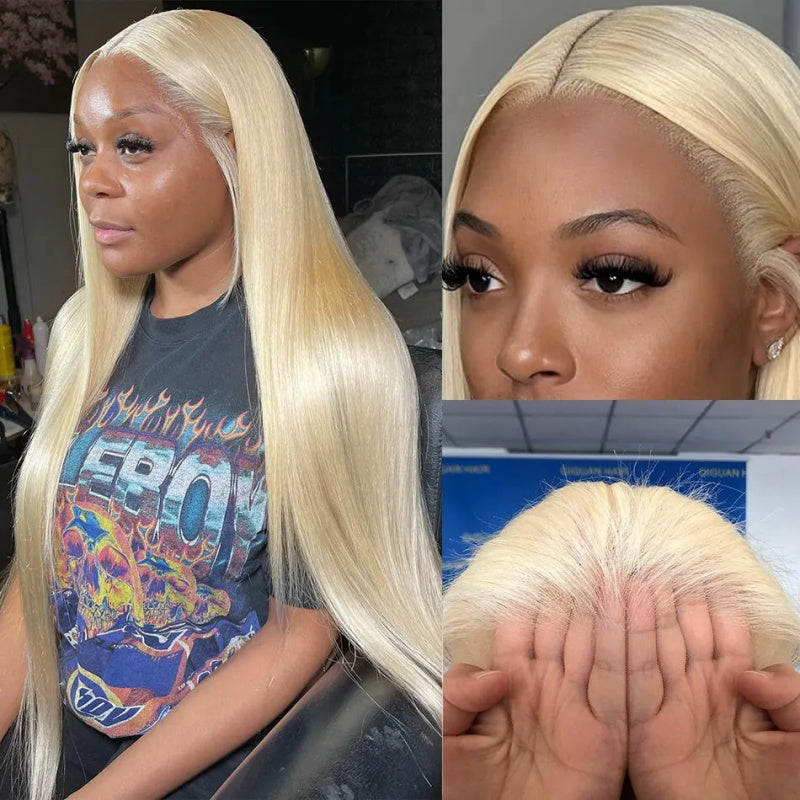 Overnight Shipping 613 Blonde 13x4 Glueless Lace Wig Body Wave Lace Front Human Hair