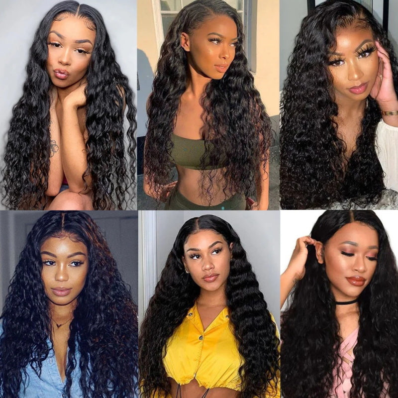 Water Wave Bundles with Closure Brazilian Human Hair 3 Bundles with 4x4 Lace Closure