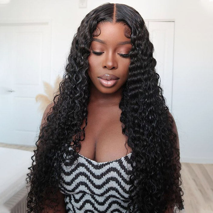 Deep Wave Ready To Wear Lace Front Wigs 13x4 Pre-Plucked Glueless Wig with Natural Hairline Pre-cut HD Lace Wigs