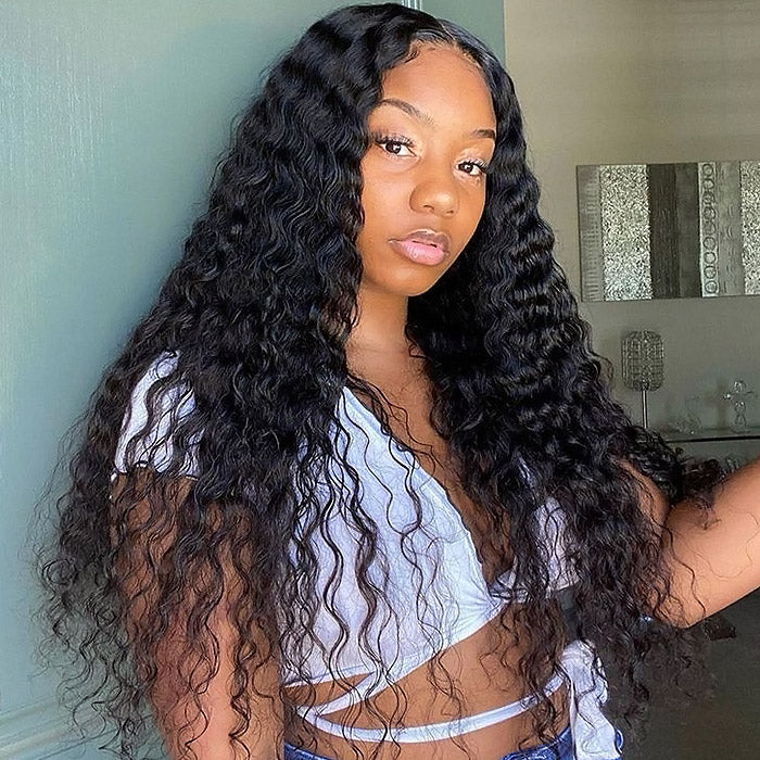 Deep Wave Ready To Wear Lace Front Wigs 13x4 Pre-Plucked Glueless Wig with Natural Hairline Pre-cut HD Lace Wigs