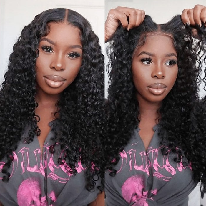 Deep Wave Ready To Wear Lace Front Wigs 13x4 Pre-Plucked Glueless Wig with Natural Hairline Pre-cut HD Lace Wigs