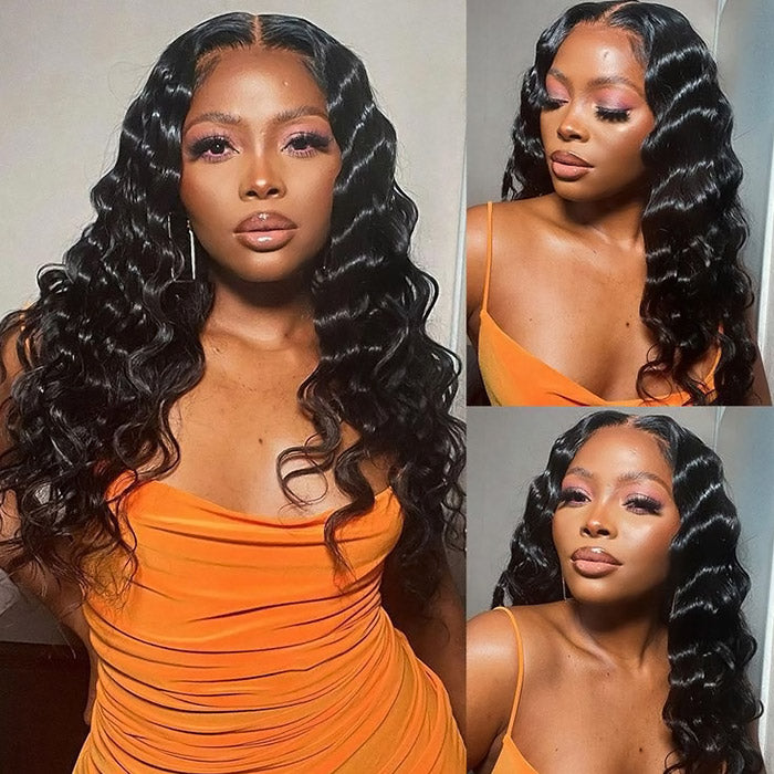 Glueless Loose Deep Wave Wig  Ready To Wear 13x4 HD Lace Front Wig 180% Density with Bleached Knots Pre-plucked Pre-cut HD Lace