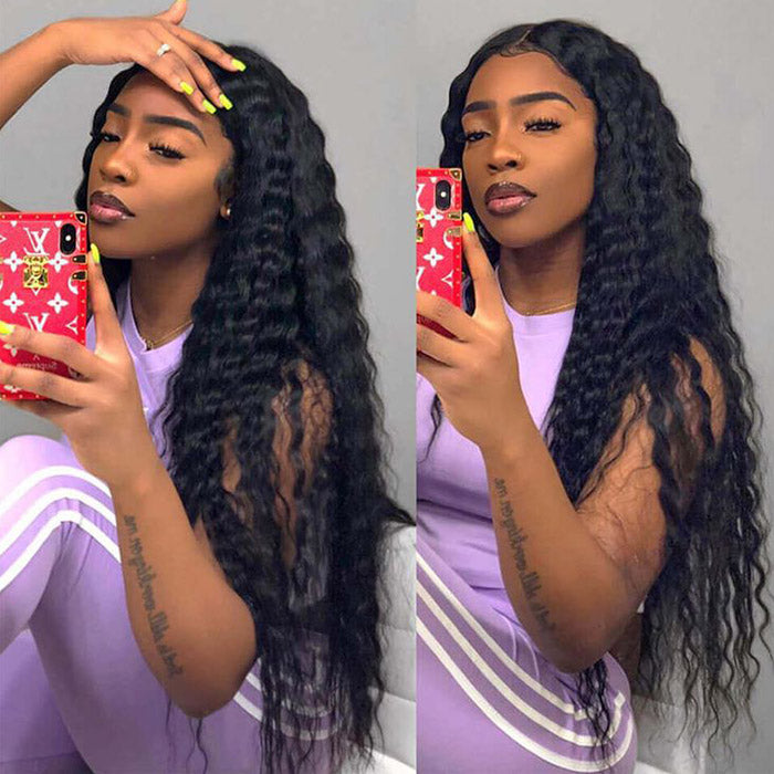 Glueless Loose Deep Wave Wig  Ready To Wear 13x4 HD Lace Front Wig 180% Density with Bleached Knots Pre-plucked Pre-cut HD Lace