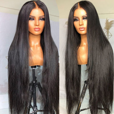 Silky Straight Ready To Wear Glueless Lace Front Wigs Pre Cut 13x4 HD Lace Wigs with Natural Hairline Beginner Friendly