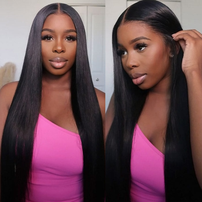 Silky Straight Ready To Wear Glueless Lace Front Wigs Pre Cut 13x4 HD Lace Wigs with Natural Hairline Beginner Friendly