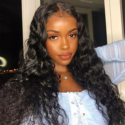 Ready To Wear Water Wave Glueless Lace Front Wig 180% Density 13x6 HD Lace Wigs Pre-cut Lace Bleached Knots Beginner Friendly
