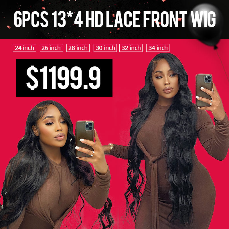 24 26 28 30 32 34 Inch Long Lace Frontal Wig Pack Deal
