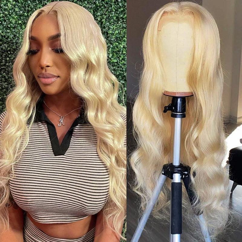 613 Honey Blonde Wig 4x4 HD Lace Closure Wig Body Wave Closure Wig Glueless Wig