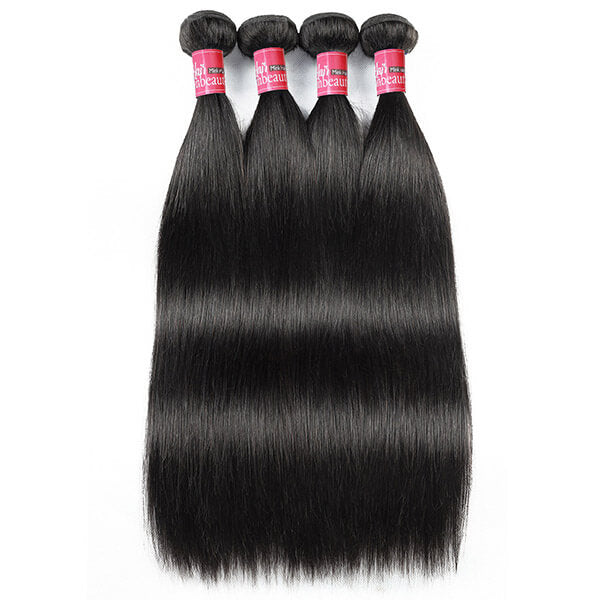 Mink Malaysian Straight Hair 4 Bundles with 13*4 Lace Frontal