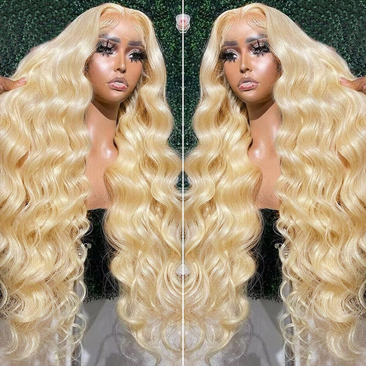 Wear and Go 613 Frontal Wig Long Blonde Body Wave Wig Pre-plucked 13x4 HD Lace Front Glueless Human Hair Wig With Bleached Knots