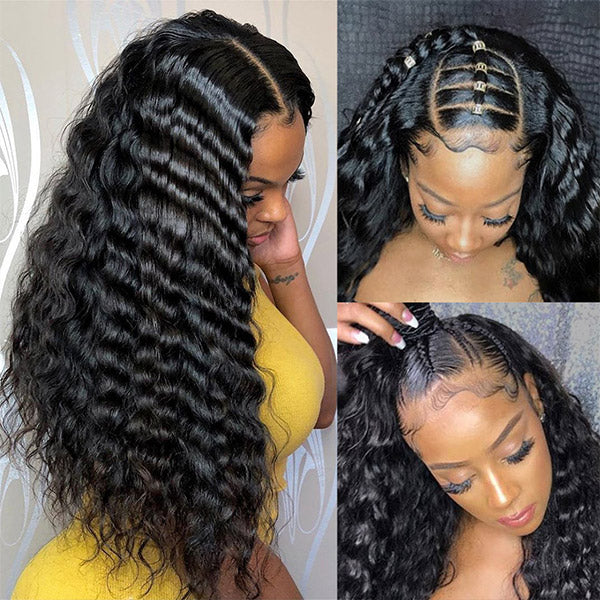 Transparent HD Loose Deep Wigs Full Lace Frontal Wig 180% Density Frontal Human Hair Wig