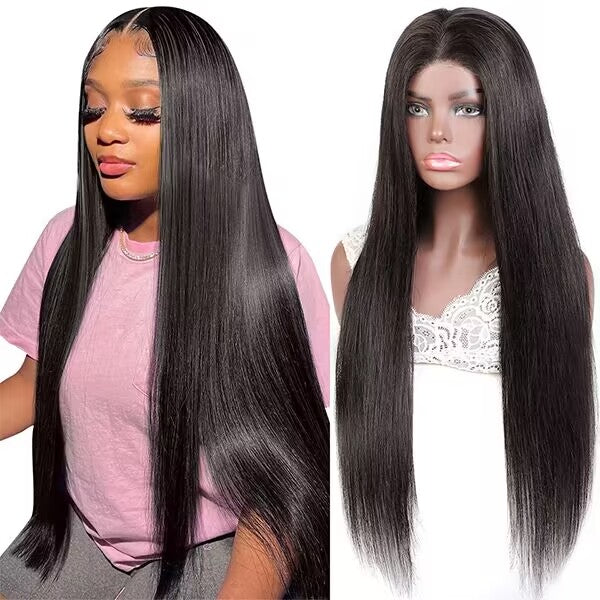 Bone Straight Glueless Lace Front Wigs 13x4 Frontal Wigs With Baby Hair Pre- Cut Human Hair Wigs