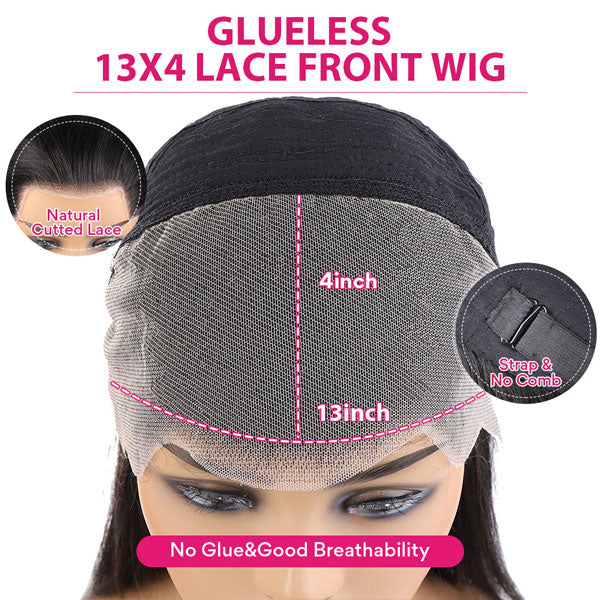Bone Straight Glueless Lace Front Wigs 13x4 Frontal Wigs With Baby Hair Pre- Cut Human Hair Wigs