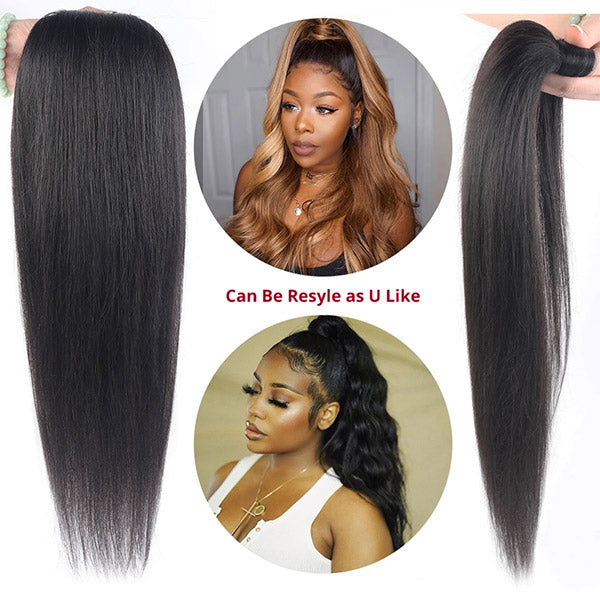 Long Straight Human Hair Ponytail Wrap Arount Clip In Hair Extensions Brazilian Straight Ponytail Human Hair Weave