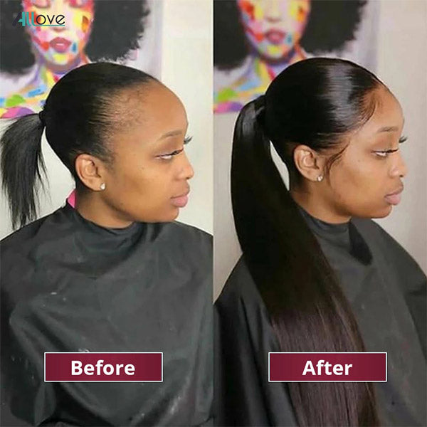 Long Straight Human Hair Ponytail Wrap Arount Clip In Hair Extensions Brazilian Straight Ponytail Human Hair Weave