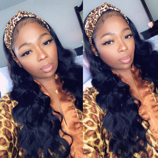 Body Wave Human Hair Headband Wigs Glueless Half Wigs with Headbands Glueless Wigs