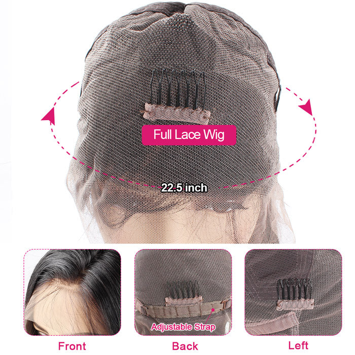 Body Wave Full Lace Frontal Wig 180% Density Human Hair Wig HD Lace Front Wigs