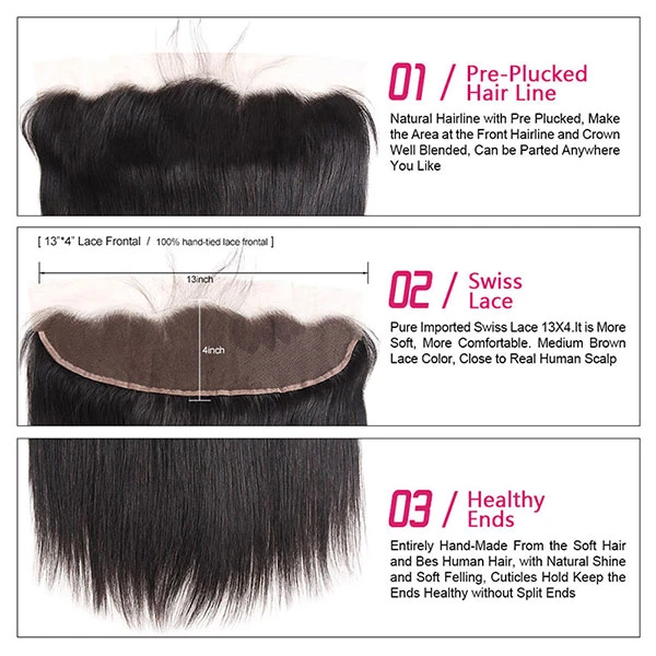 straight hair lace frontal 13x4