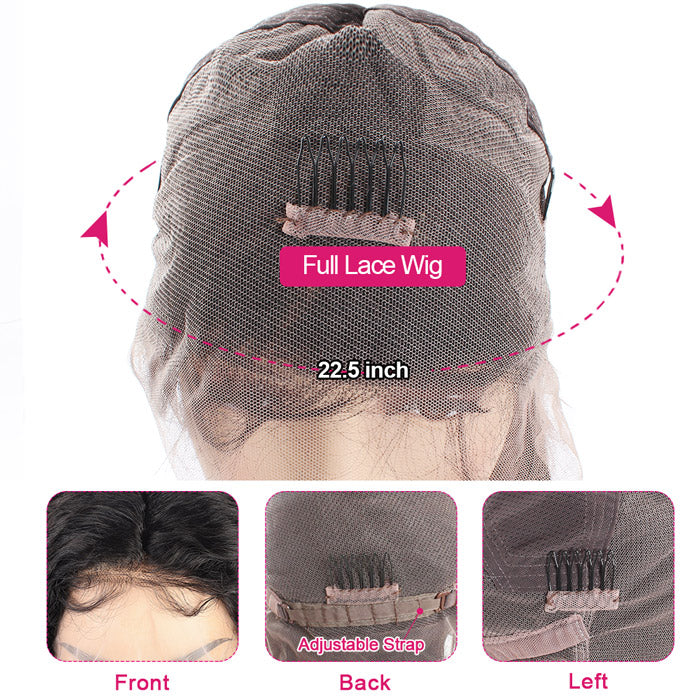 Deep Wave Full Lace Frontal Wig Glueless Human Hair Wig Transparent HD Full Lace Wig For Black Women